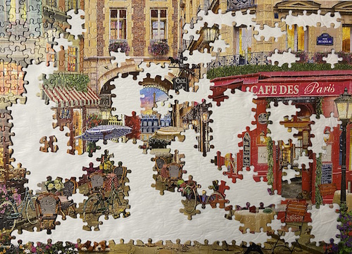 Cafe des Musees 1000 pc puzzle 24x16 Extra Large pcs Store Fronts